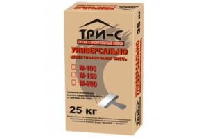 Пескобетон М-300*25кг Три С